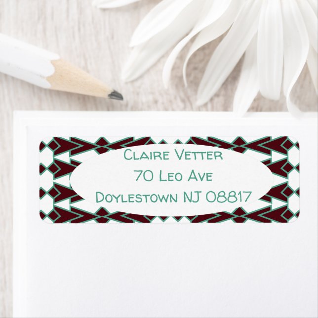 Art Deco Arrows  Return Address Label (Insitu)