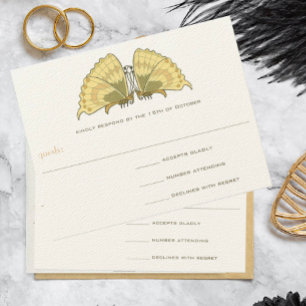 Art Deco Art Nouveau Butterfly Response Card