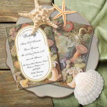 Art Deco Art Nouveau Floral Gold Tone Sea Life