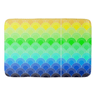Art deco, art nouveau, vintage, shell,fan,pattern, bath mat