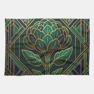 Art Deco Artichoke Tea Towel
