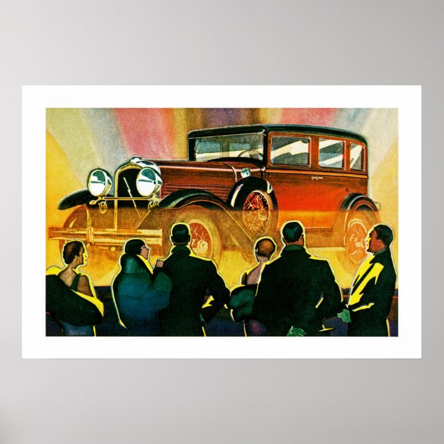 Art Deco Automobile Illustration Poster (Front)