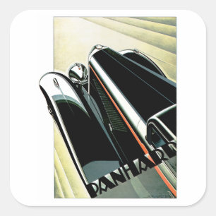 Art Deco Automobile Square Sticker