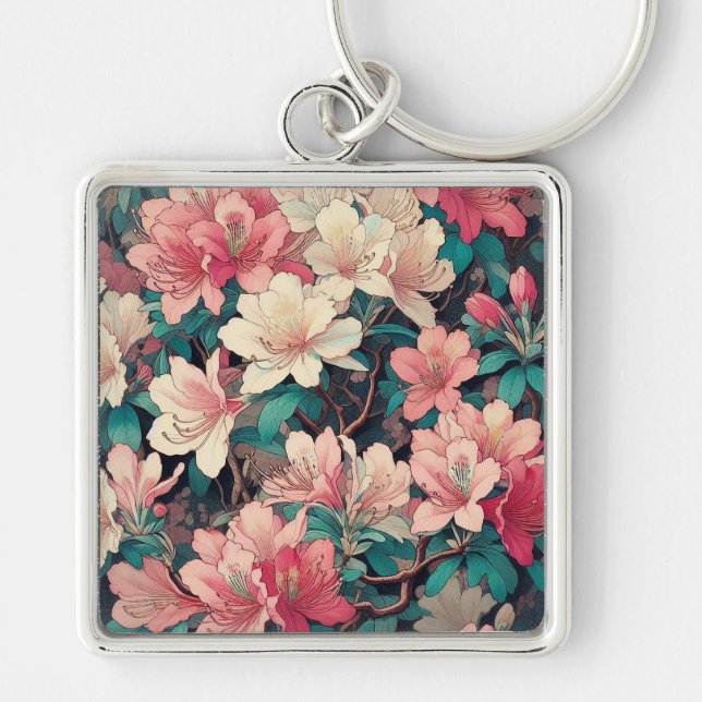 Art Deco Azalea Keychain (Front)