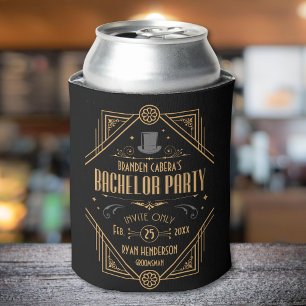 Art Deco Bachelor Party Speakeasy Favour Can Cooler