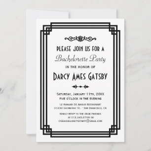 Art Deco Bachelorette Party Invitations