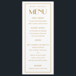 Art Deco Backer Gold Border Wedding Menu Card<br><div class="desc">Elegant Art Deco Wedding Menu, flat card with editable title and text. Customise for any purpose like programs or wine lists etc. (Type in all capitals, and add a space between letters, and double space words for this "look"). Matching items available in my store. Please Note: These are "rack cards"...</div>