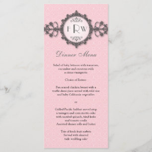 Art Deco Band Pink Wedding Menu