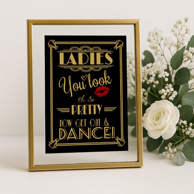 Art Deco Bathroom sign print Ladies (Creator Uploaded)