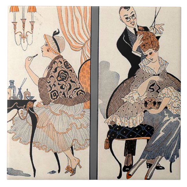 Art Deco Beauty  Ceramic Tile (Front)