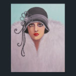 Art Deco Beauty, Poster<br><div class="desc">Original acrylic portrait painting of a lady from the art deco era, ... ... ... very fashionable, elegant and beautiful, all dressed up in furs, and a stylish hat. A great accent to add to your home decor. Also makes for a great gift item.</div>