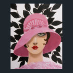 ART DECO BEAUTY, POSTER<br><div class="desc">Original acrylic Art Deco Lady painting by Dian... ... ... A beautiful and stylised painting of an Art Deco woman fashionable dressed in pink. The background, abstract leaves in black , sets off her face and adds an interesting dimension to the painting. A great gift item and a great painting...</div>