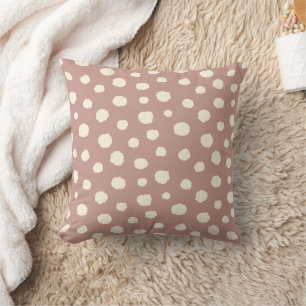 Art Deco Bi-plane Clouds - cream red polka dots. Cushion
