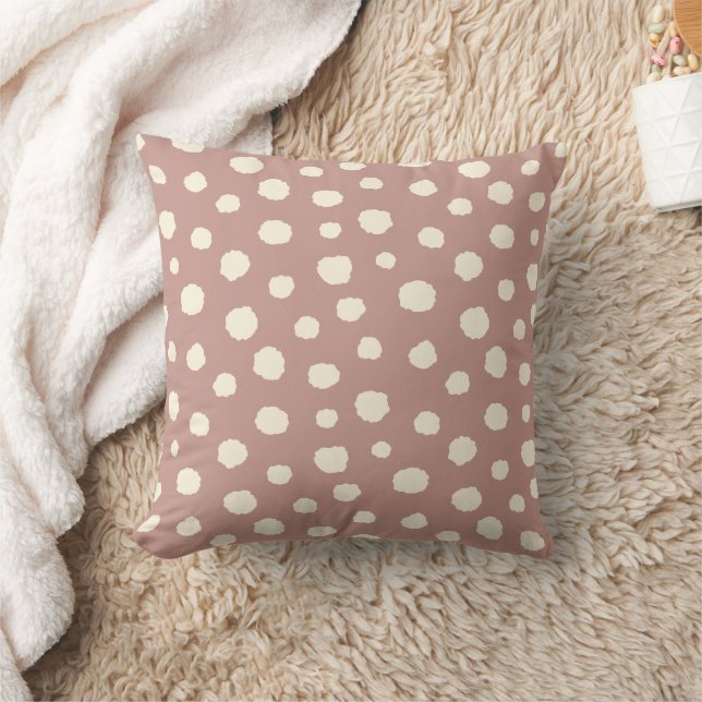 Art Deco Bi-plane Clouds - cream red polka dots. Cushion (Blanket)