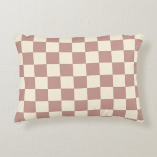Art Deco Bi-planes Check - red chequerboard. Decorative Cushion