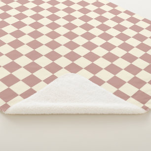 Art Deco Bi-planes Check - red chequerboard. Sherpa Blanket