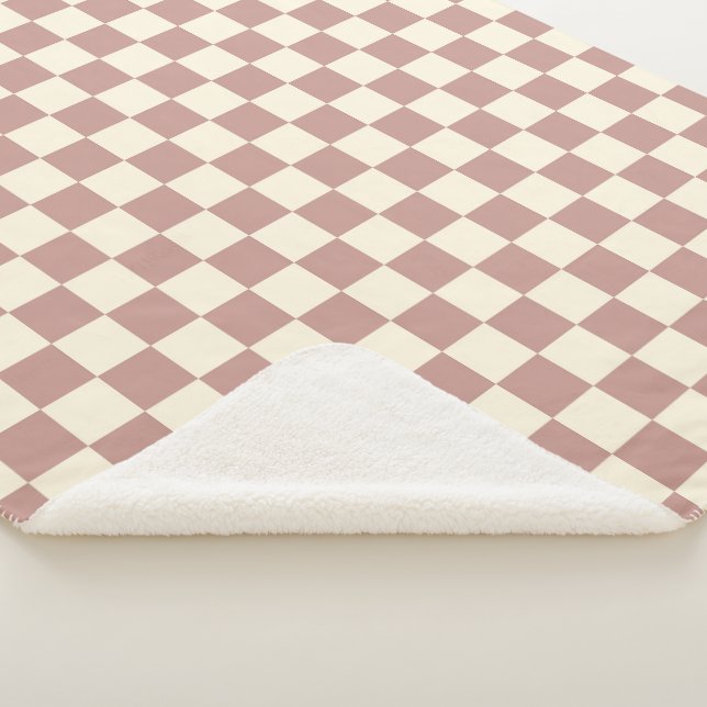 Art Deco Bi-planes Check - red chequerboard. Sherpa Blanket (3/4)