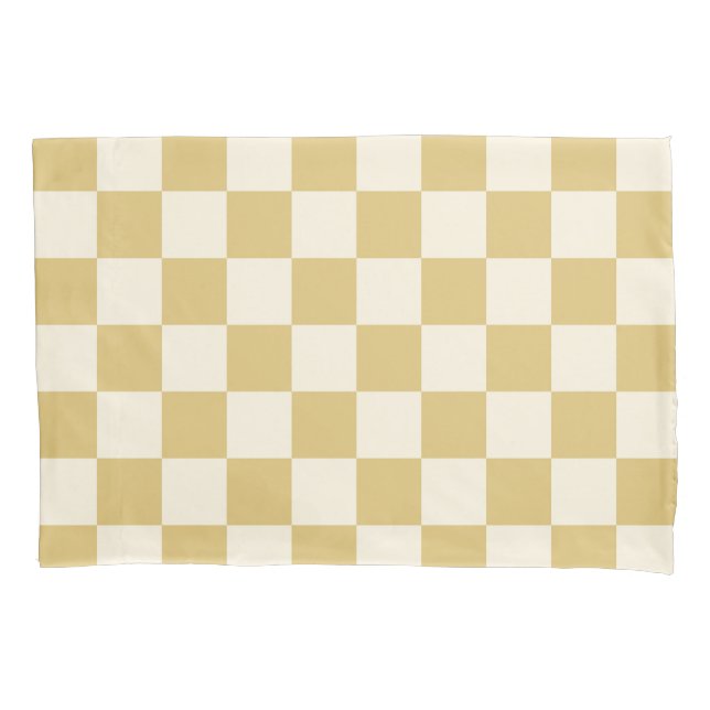 Art Deco Bi-planes Check - yellow chequerboard. Pillowcase (Front)