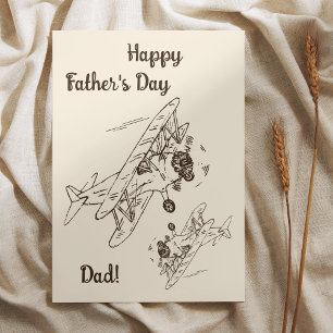 Art Deco Bi-planes - Father's Day! Card