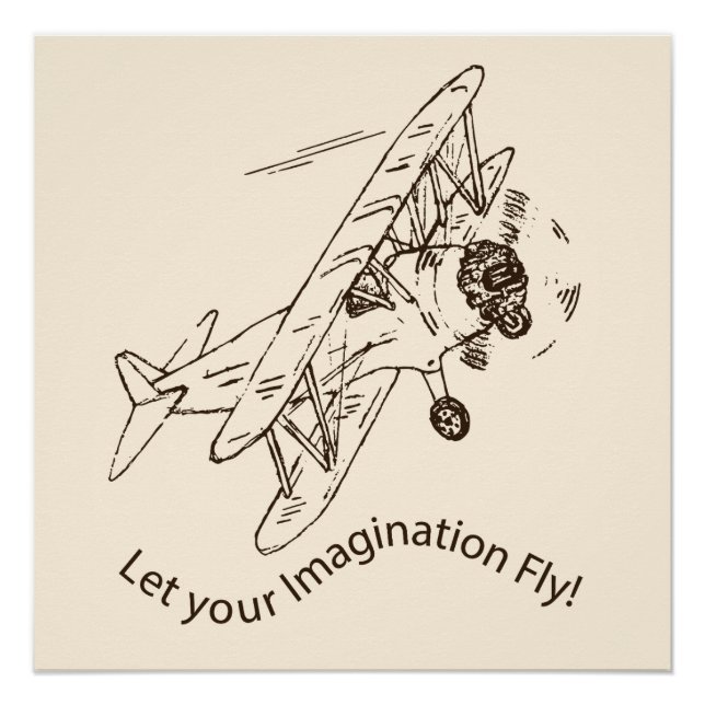 Art Deco Bi-planes - let your imagination fly. Poster (Front)