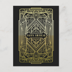 Art Deco Birthday Postcard