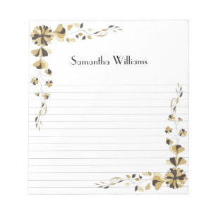 Art deco black and gold custom notepad