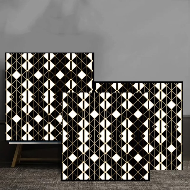Art Deco Black and Gold Geometric luxury Ceramic Tile (Creator Uploaded)