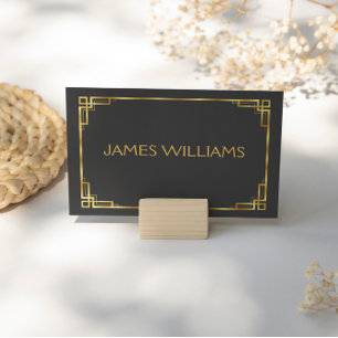 Art Deco Black And Gold Place Setting Cards