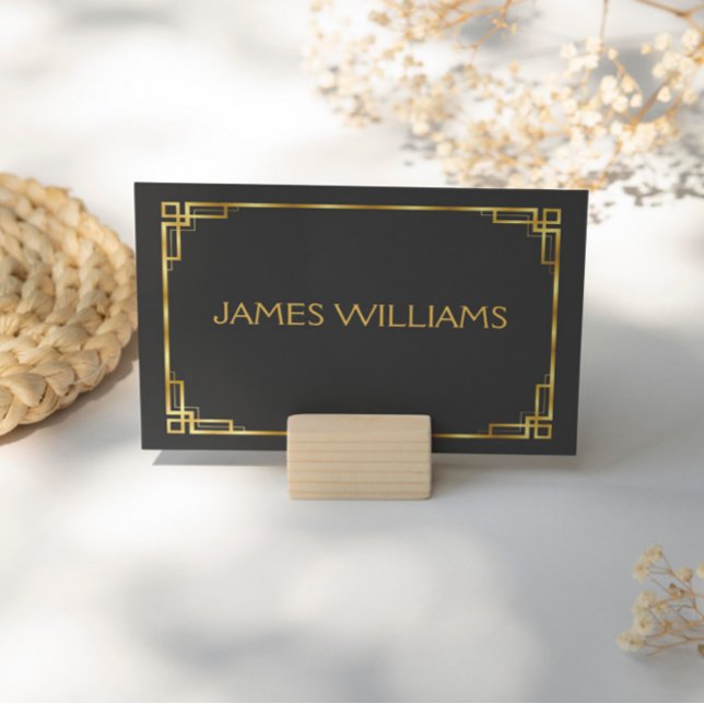 Art Deco Black And Gold Place Setting Cards (Creator Uploaded)