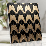 Art Deco Black and Gold Scallop Pattern Ceramic Tile<br><div class="desc">Bring bold sophistication to your space with this striking Art Deco-inspired tile featuring a black and gold scallop pattern. The clean, geometric arches and layered design evoke timeless 1920s elegance, making it perfect for backsplashes, accent walls, or refined interior décor. This luxurious piece captures the opulence and glamour of the...</div>