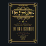 Art Deco Black and Gold wedding invite<br><div class="desc">Gatsby Art Deco style wedding invite in Black and gold</div>