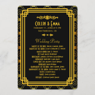 Art Deco Black and Gold Wedding Programs