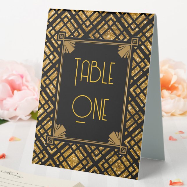 Art Deco Black and Gold Wedding Table Numbers (In SItu (Wedding))