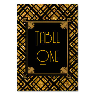 Art Deco Black and Gold Wedding Table Numbers