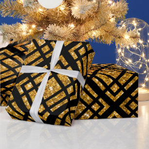 Art Deco Black and Gold Wrapping Paper