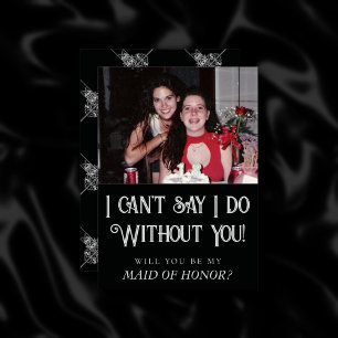 Art Deco Black and Silver Bridal Party Proposal Invitation