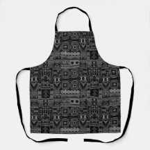 Art Deco Black and White Apron