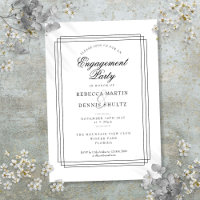 Art Deco Black and White Engagement Party