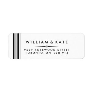 Art deco Black and white Return Address Labels