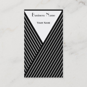 Art Deco Black and White Stripe Business Card
