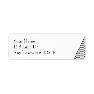 Art Deco Black and White Stripe Return Address Label