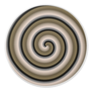 Art Deco Black Bronze Swirls Ceramic Knob