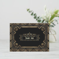Art Deco Black Gatsby 1920s Thank You