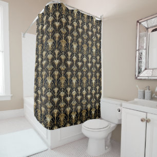 Art Deco Black Gold 1920 Shower Curtain