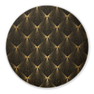 Art deco,black gold,chic,elegant,pattern,classy,tr ceramic knob