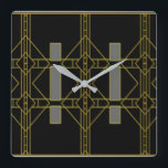 Art Deco Black & Gold Design Wall Clock<br><div class="desc">Stunning and Unique Art Deco Design Wall Clock</div>