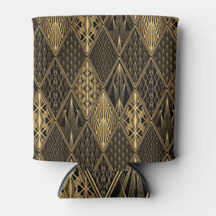 Art Deco Black Gold Elegance Can Cooler