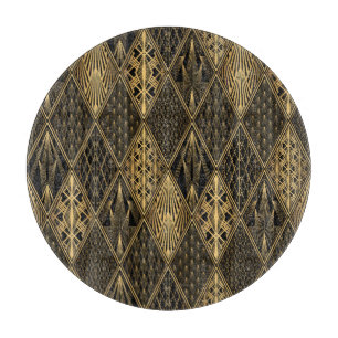 Art Deco Black Gold Elegance Cutting Board