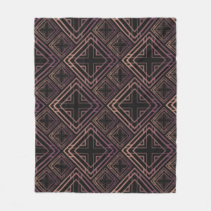 Art Deco Black-Gold Elegance Fleece Blanket
