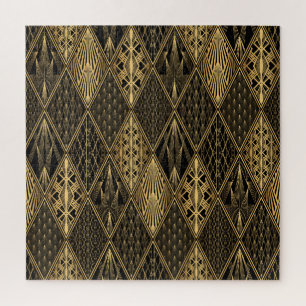 Art Deco Black Gold Elegance Jigsaw Puzzle